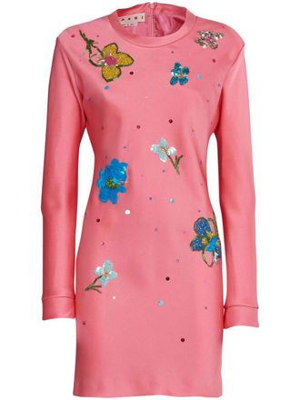 Marni Mini-jurk verfraaid met pailletten - Roze