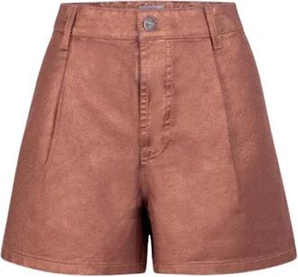 Dante6 Roze Metallic Shorts voor Vrouwen - Dames - Bermuda - Bruin - XS - Katoen - Korte Broeken