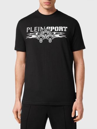 Plein Sport T-shirt slim fit in cotone con logo Hexagon a contrasto