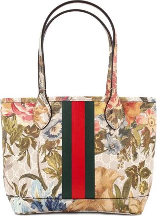 Gucci Ophidia Water Flora GG Coated Canvas Medium tote bag - Veelkleurig