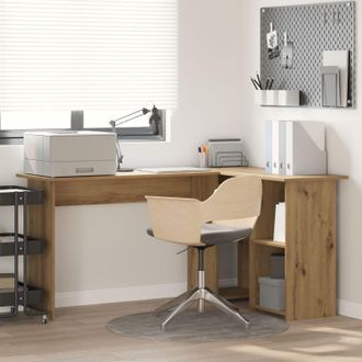 Berkfield Home Artisan Oak Computer Desk Artisan oak Particle board Medium in Brown