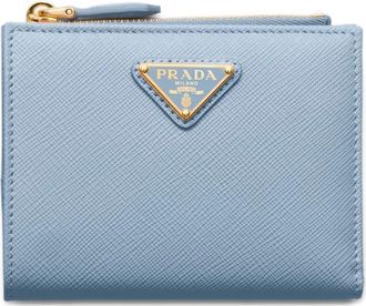 Prada small Saffiano-leather wallet - women - Calf Leather - One Size - Blue