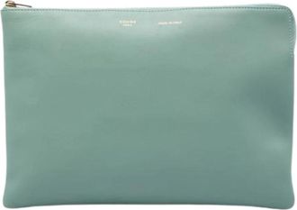 Celine Pre-owned Vintage Leren Clutch - Dames - Vintage Clutch - Groen - ONE Size - Leer - Vintage