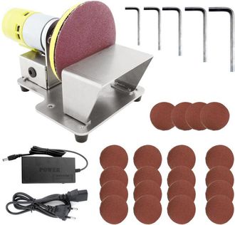 OEM Pulidora Rotativa El&eacute;ctrica, Lijadora De Disco De Sobremesa Con 7 Velocidades Variables, 20 Discos Abrasivos De 3 Pulgadas Para Pulir, Lijar Y Dar Aca