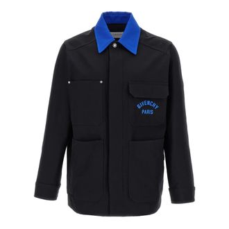 Givenchy Light Jackets, male, Blue, XL, Overshirt