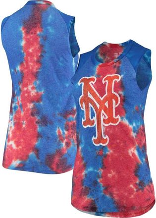 Majestic Threads Womens Majestic Threads Red/Blue New York Mets Tie-Dye Tri-Blend Muscle Tank Top at Nordstrom, Size Medium
