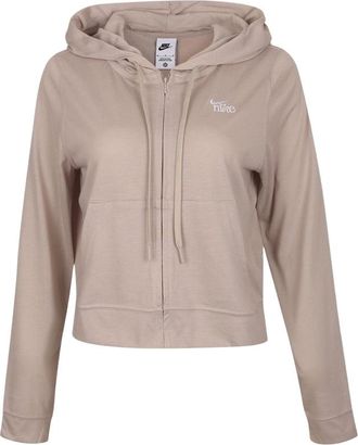 Nike (WMNS) Nike Sportswear Light Weight Jersey Hooded Jacket Asia Sizing Light Brown Beige IU0728-236