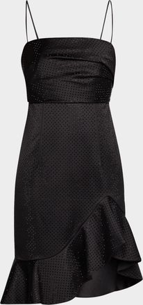 Emanuel Ungaro Sleeveless Rhinestone Satin Dress