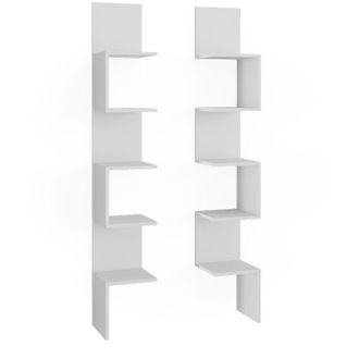 Vicco Estante De Esquina Paolo, Blanco, 28 X 175.4 Cm Lote De 2, Vicco