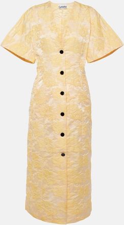 Ganni Floral jacquard shirt dress