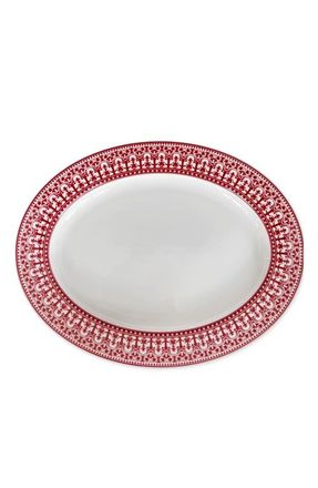 Caskata Casablanca Crimson Rimmed Oval Platter - Porcelain in Red at Nordstrom