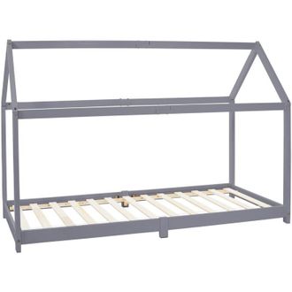 ML Design Ml-design - Lettino per Bambini e Bambine Forma di Casa con Tetto e Rete a Doghe 90 x 200 cm Letto a Capanna Stile Montessori in Legno di Pino
