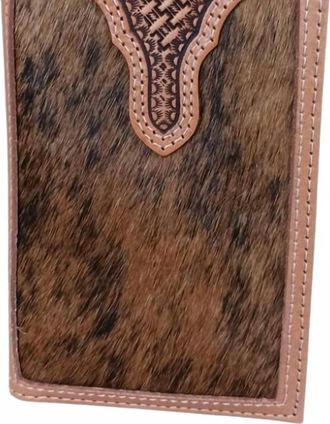 Ariat Mens Calf Hair Basketweave Rodeo Wallet In Brown