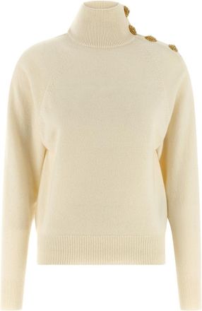 Balmain White Wool Sweater