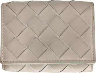 Bottega Veneta Blue White Intrecciato Wallet (Tri-Fold) (Pre-Owned)