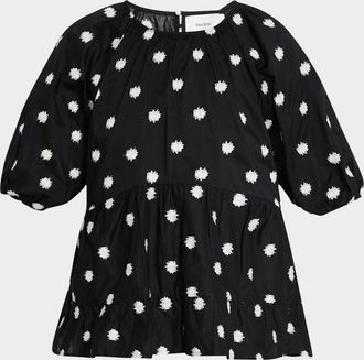 Merlette Bow Embroidered Cotton Blouse