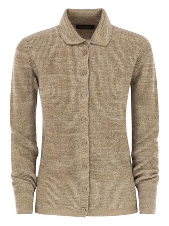 Fabiana Filippi Vest met gespreide kraag - Beige