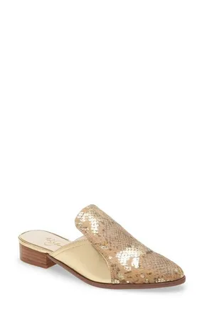 42 Gold Rue Loafer Mule in Beige/gold at Nordstrom, Size 7