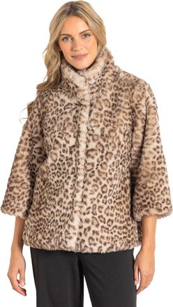 Klass Leopard Print Faux Fur Coat - LEOPARD - 10