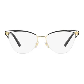 Versace VE12801433 Cat-Eye Semi Rim Eyeglasses - Black
