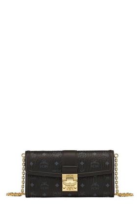 MCM Tracy Chain Wallet in Visetos in Black at Nordstrom