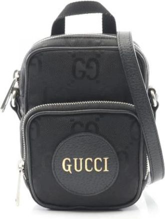 Gucci Pre-owned Vintage Canvas Crossbody Tas - Dames - Vintage Schoudertas - Zwart - ONE Size - Vintage