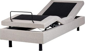 Beliani Cama individual de tejido beige 80x200