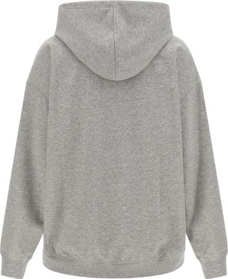 Ganni Tiger-Graphic Cotton Hoodie - Grey