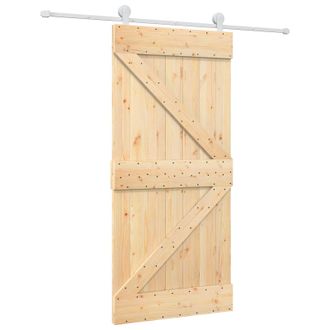 vidaXL Puerta Corredera Natural Y Blanco 95 X 210 Cm Vidaxl