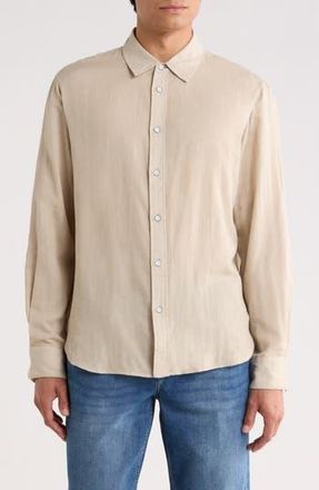 Rag & Bone Finch Stripe Gauze Button-Up Shirt in Beige at Nordstrom Rack, Size X-Large