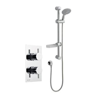 Clifton Chrome Concealed Mixer Shower with Adjustable Wall Hung Slide Rail Kit in Silver