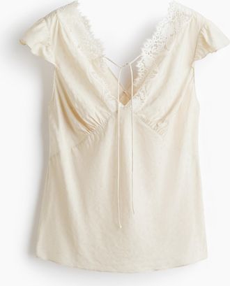 H&M Shirt aus Jacquardstoff - Cremefarben