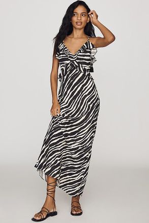 Avec Les Filles Ruffle Printed Maxi Dress