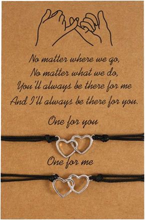 Generic Paper For Women Nylon Gold Bracelets Card Gift Friendship Couples 2 Rope Tear Drop Necklace (D, One Size)