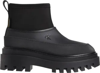 Calvin Klein Jeans Schoenen, Dames, Zwart, 39 EU, Polyester, Flatform Enkellaarzen