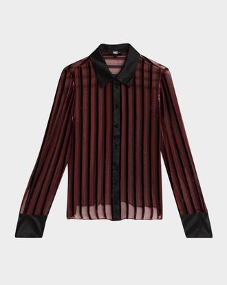 Paige Mazzy Stripe Burnout Shirt