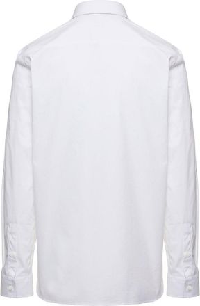 Burberry Mens Long Sleeve Shirt White Stretch Cotton