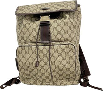Gucci Beige Brown Pvc Backpack (Pre-Owned)