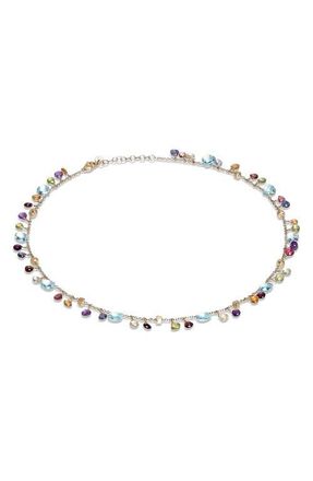 Marco Bicego Paradise 18K Yellow Gold Blue Topaz & Mixed Semiprecious Stones Single Strand Necklace at Nordstrom, Size 16.5