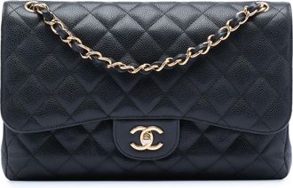 Chanel Tweedehands Jumbo Classic Kaviaar Dubbele Flap