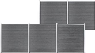 vidaXL Valla De Jard&iacute;n De Wpc Gris 872x186 Cm Vidaxl