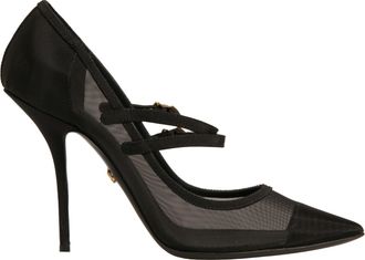 Dolce & Gabbana Black Mesh Mary Jane High Heels Pumps Womens Shoes