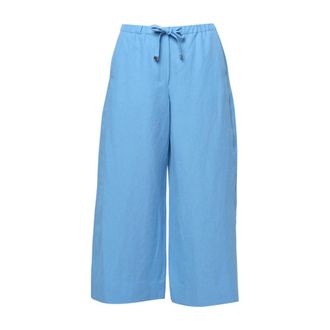 Max Mara Wide Trousers, female, Blue, Size: 2XS Smmaurora Trousers