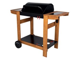 Somagic Barbacoa de carb&oacute;n con estantes laterales, cap&oacute; y rejilla para le&ntilde;a