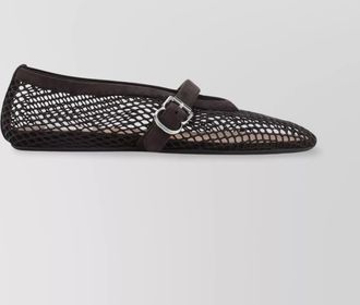 Alaia leather fishnet ballerina shoes