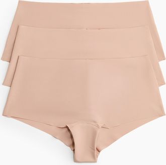 H&M 3er-Pack Shortie-Slips aus Mikrofaser - Hellbeige