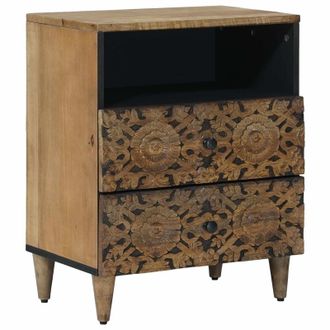 vidaXL Mueble Cama Marr&oacute;n 50 X 33 X 60 Cm Madera De Mango Maciza Vidaxl