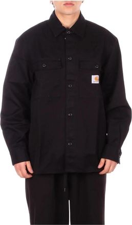 Carhartt Work in Progress Logo Front Shirt - Heren - Casual Overhemden - Zwart - S - Katoen - Overhemden