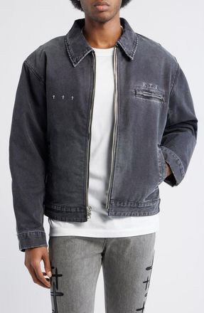 Rta Easton Denim Workwear Jacket in Vintage Black at Nordstrom, Size X-Small