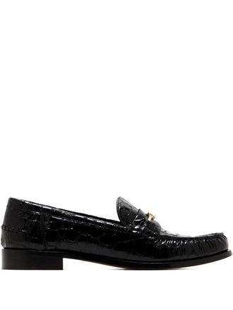 Ferragamo croc-effect loafers - Black